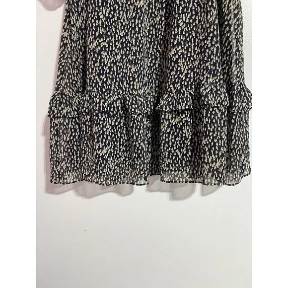 Soft Surroundings Dress S Boho Cottagecore Modest Ruffle Tiered Brunch Metallic - Picture 7 of 12